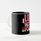 私はガールフレンドが大好カスタムき ツートーンマグカップ (正面左)