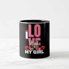 私はガールフレンドが大好カスタムき ツートーンマグカップ