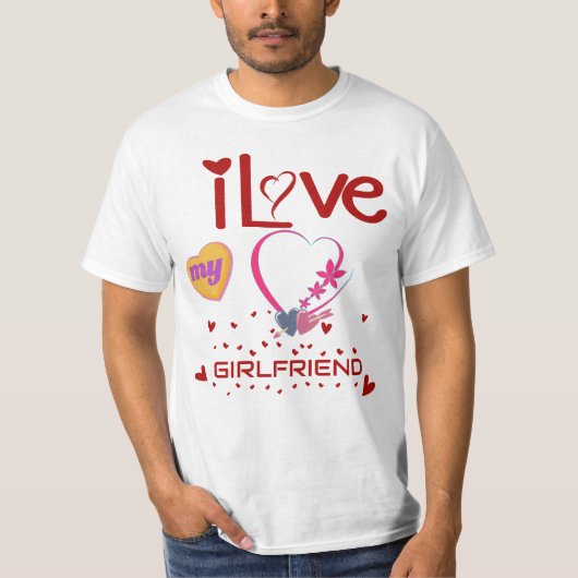私はガールフレンドが大好カスタムき Tシャツ (正面)