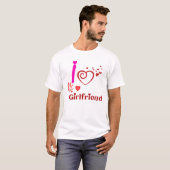 私はガールフレンドが大好カスタムき Tシャツ (正面フル)