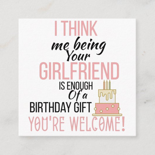 私はガールフレンドである エンクロージャーカード (正面)