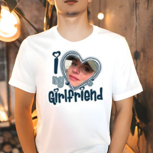 私はガールフレンドのカスタムシャツが大好きパーソナライズされた Tシャツ