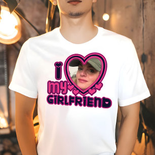 私はガールフレンドのカスタムシャツが大好きパーソナライズされた Tシャツ
