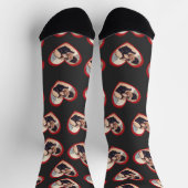 私はガールフレンドのハート型の写真ダークグレーが大好き ソックス (上部)