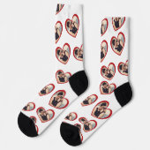 私はガールフレンドのハート型の写真白が大好き ソックス (左)