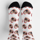 私はガールフレンドのハート型の写真白が大好き ソックス (上部)