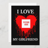 私はガールフレンドのバレンティカスタムーの日が大好き 招待状 (正面/裏面)