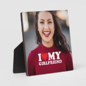 私はガールフレンドの写真パーソナライズされたの記念に大好き フォトプラーク (正面)