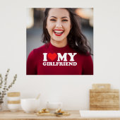私はガールフレンドの写真パーソナライズされたの記念に大好き ポスター (キッチン)