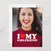 私はガールフレンドの写真パーソナライズされたの記念に大好き ポストカード (正面/裏面)