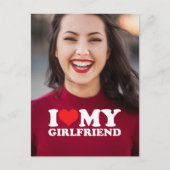 私はガールフレンドの写真パーソナライズされたの記念に大好き ポストカード (正面)