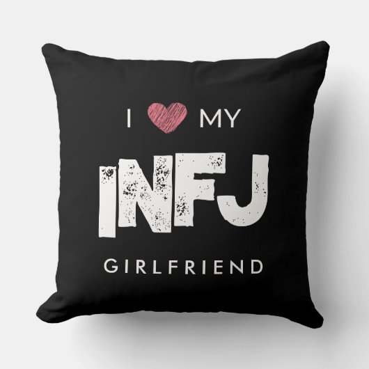 私はガールフレンドの性格特徴バレンタインが大好き クッション (正面)