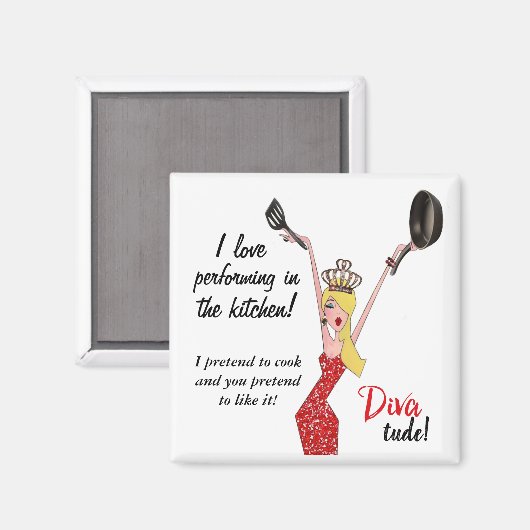 私はキッチンで演奏するのが大好き – 私は調理師... マグネット (正面/裏面)