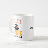 私はキッチン魔法引用文名で調理師を作成 コーヒーマグカップ (正面左)