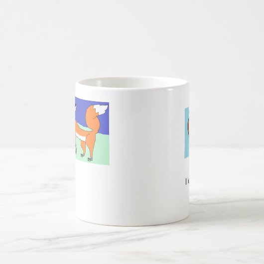 私はキツネのマグを愛します コーヒーマグカップ (中央)