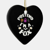 私はキツネの面白いハロウィーンの衣装ギフトであるフリ セラミックオーナメント (右)