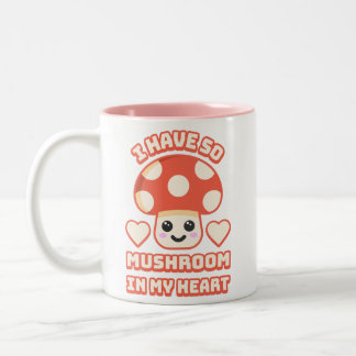 私はキノコを持っているハート!かわいいキノコ ツートーンマグカップ