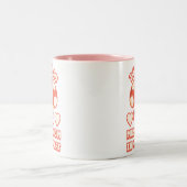 私はキノコを持っているハート!かわいいキノコ ツートーンマグカップ (中央)