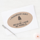 私はキノコ狩り私は母を持っていないので 楕円形シール (封筒)