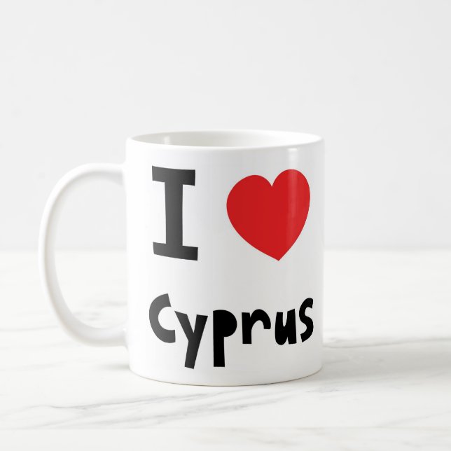 私はキプロスを愛します コーヒーマグカップ (左)