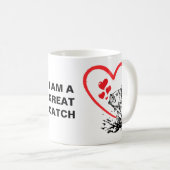 私はキャッチ素晴らしラブ魚釣り コーヒーマグカップ (正面右)