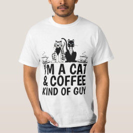 私はキャットでコーヒーっぽい男のTシャツだ Tシャツ