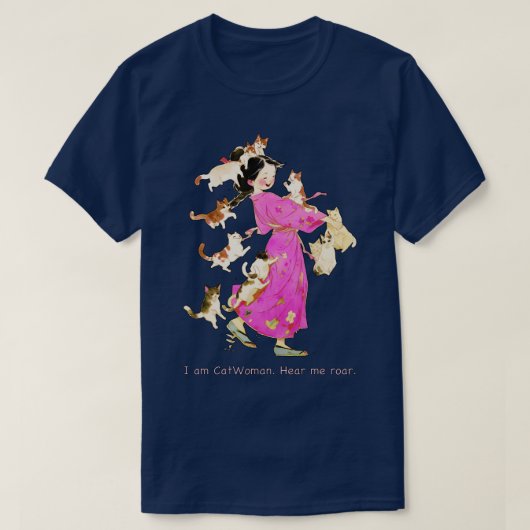 私はキャットウーマン1 Tシャツ (デザイン正面)