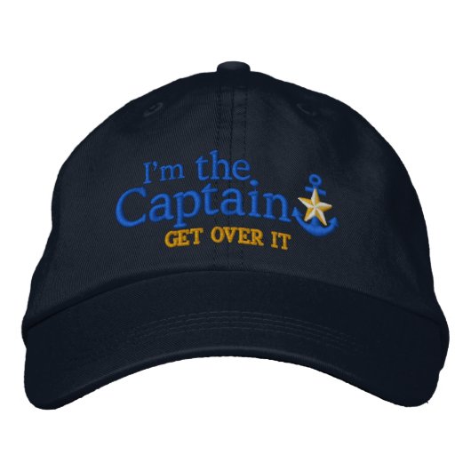 私はキャプテンユーモア航海の金ゴールドスターいかり 刺繍入りキャップ (正面)