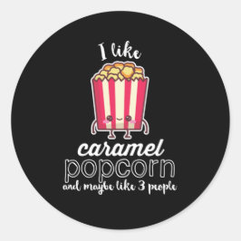 私はキャラメルポップコーンが好きで、多分3人が好きだ ラウンドシール