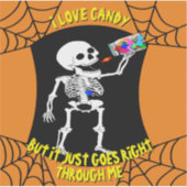 私はキャンディのスケルトンのステッカーが大好き シール (正面)