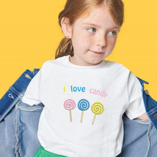 私はキャンディパステル渦キッドルッカジュアルク大好き Tシャツ