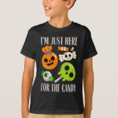 私はキャンディ・ハロウィンのためにちょうどここにおもしろいいる Tシャツ (正面)