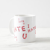 私はキャンデーのハートのコーヒーカップのマグ憎みます コーヒーマグカップ (正面左)