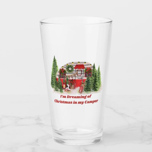 私はキャンパーでクリスマスの夢を見ている タンブラーグラス (正面)