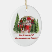 私はキャンパーでクリスマスを夢見ている セラミックオーナメント (右)