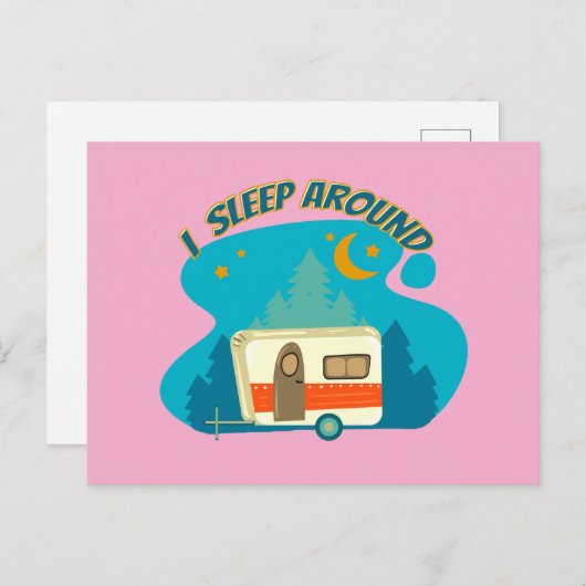 私はキャンパーのまわりにヴァンキャンピングエクスプローラー自然 ポストカード (正面/裏面)