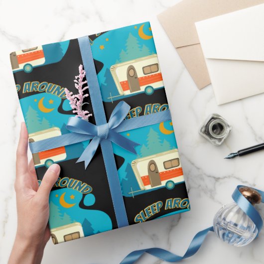私はキャンパーのまわりにヴァンキャンピングエクスプローラー自然 ラッピングペーパー (ギフト)