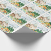 私はキャンピングウッドランドアニマルキッズウォーター色が大好き ラッピングペーパー (角)