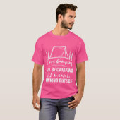 私はキャンプが大好き私は飲むアウトドアBonfire Ca Tシャツ (正面フル)