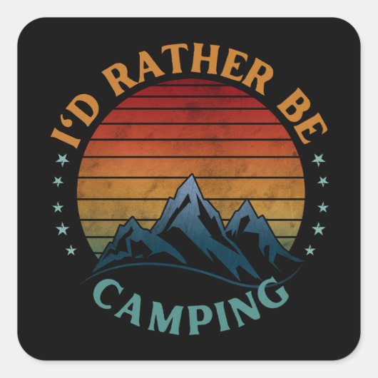 私はキャンプに行きたい スクエアシール (正面)