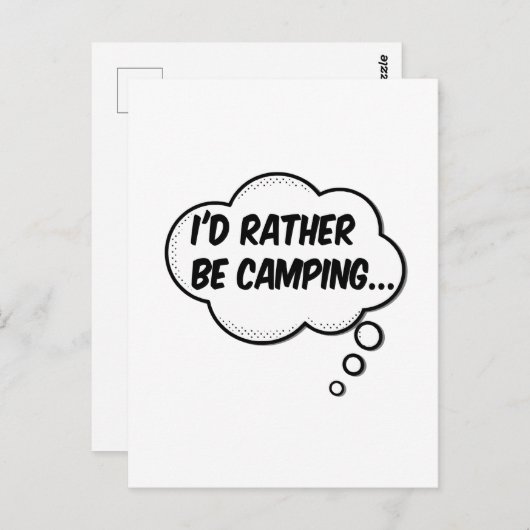 私はキャンプに行きたい ポストカード (正面/裏面)