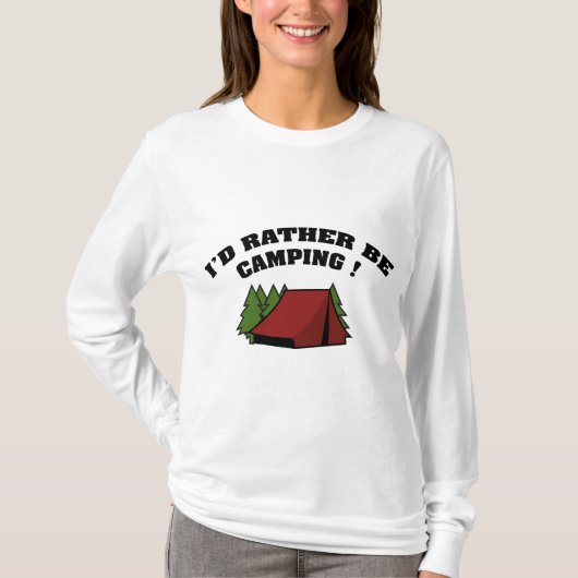私はキャンプに行きたい Tシャツ (正面)