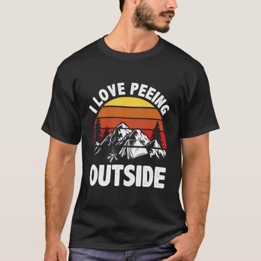 私はキャンプの外でボーイングが大好おもしろいき Tシャツ (正面)