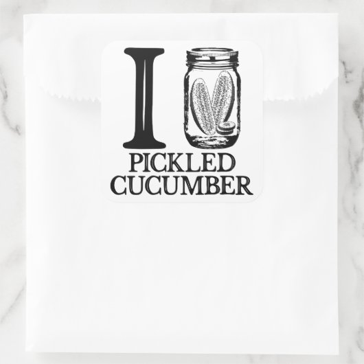 私はキュウリのピクルス大好き – ヴィンテージキュウリ スクエアシール (バッグ)