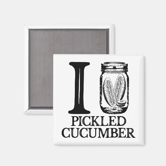 私はキュウリのピクルス大好き – ヴィンテージキュウリ マグネット (正面/裏面)