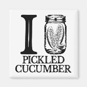 私はキュウリのピクルス大好き – ヴィンテージキュウリ マグネット (正面)