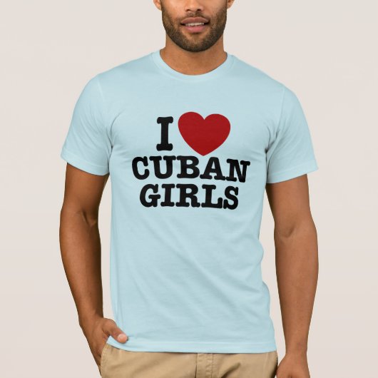 私はキューバの女の子が大好き Tシャツ (正面)