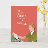 私はキュービクルかわいらしに行きすぎる カード (黄色い花)