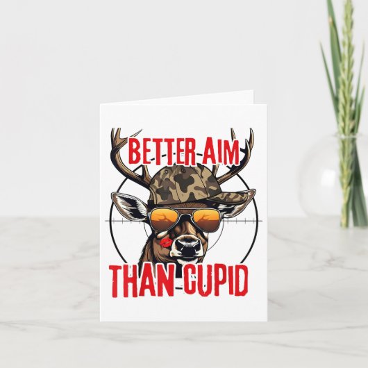 私はキューピッド狩りバレンタインデーより良い目標 カード (正面)