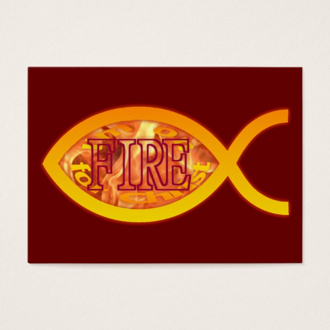 私はキリストのために火に乗っている – Christian Fish Tract Card (正面)